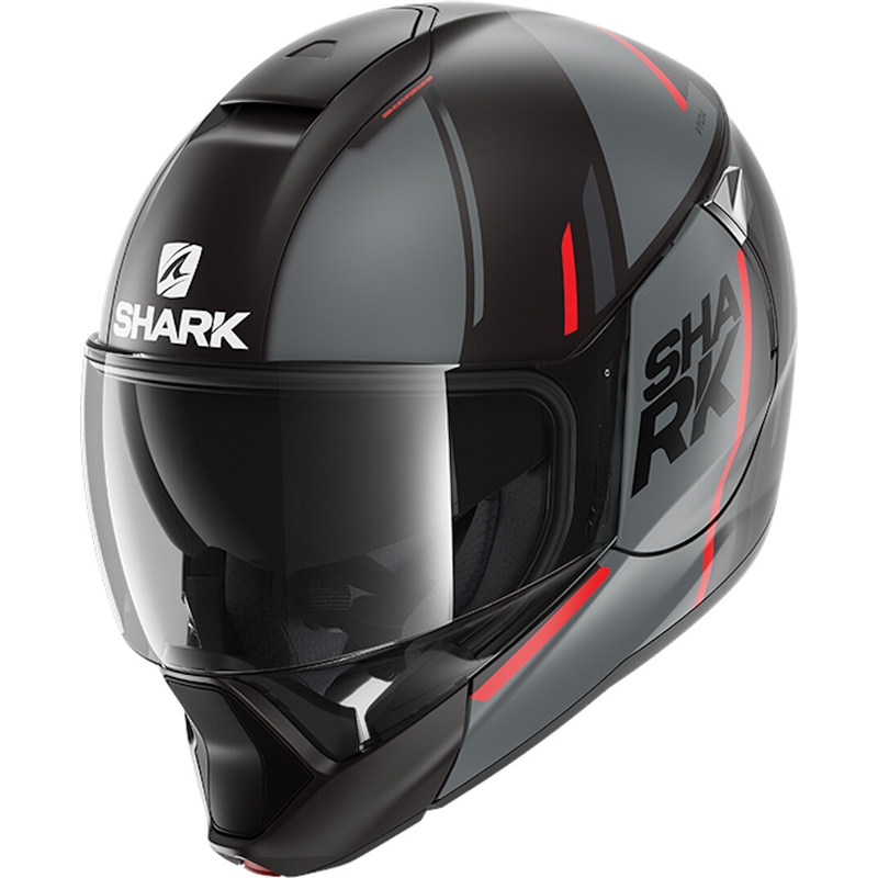 SHARK EVOJET Tilt Helmet negru-gri-roșu