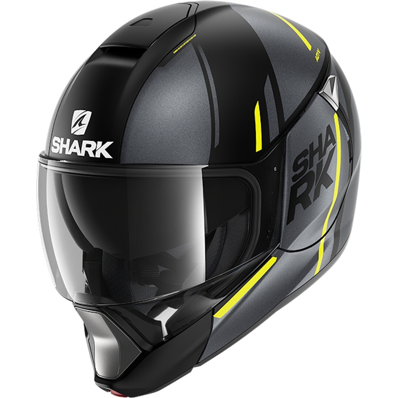 Cască de protecție SHARK EVOJET Vyda negru-gri-galben
