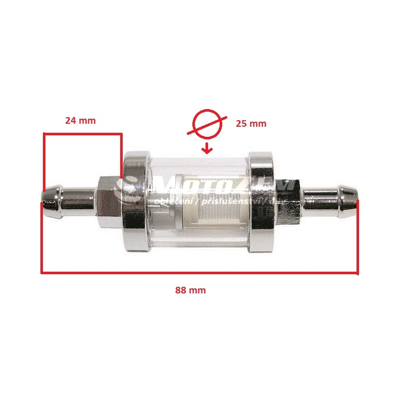 Filtru de combustibil cromat 8 mm