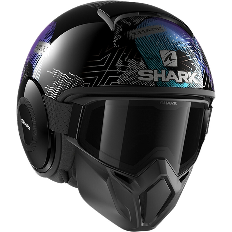 Cască deschisă SHARK STREET-DRAK Krull negru-verde-violet