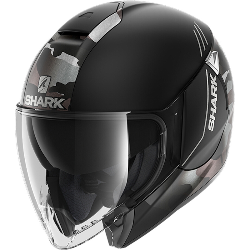 Cască deschisă SHARK CITYCRUISER Genom negru-gri lichidare
