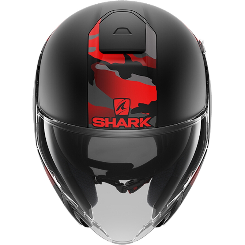 Cască deschisă SHARK CITYCRUISER Genom negru-roșu lichidare