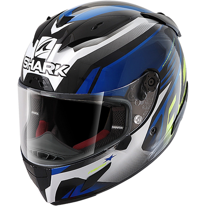 Cască integrală SHARK RACE R-PRO Aspy negru-albastru-galben-fluo