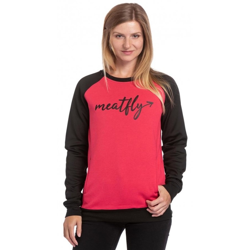 Tricou Meatfly Robin negru și roz pentru femei Meatfly Robin negru și roz lichidare