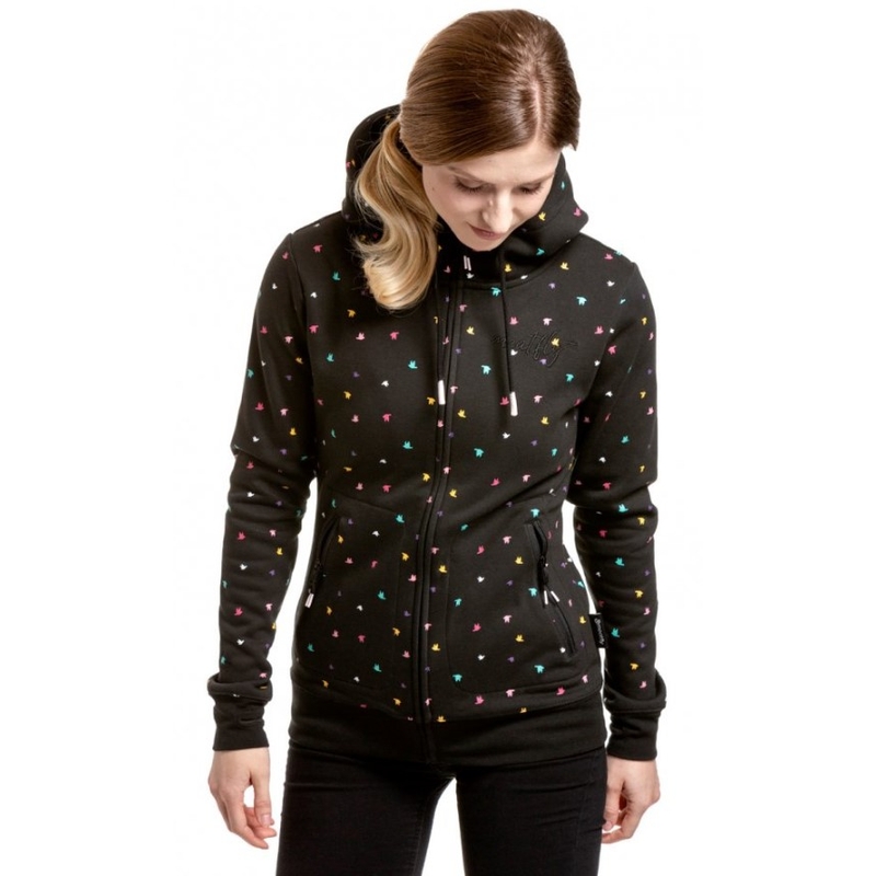 Pulover negru Meatfly Omni Birds Color pentru femei lichidare