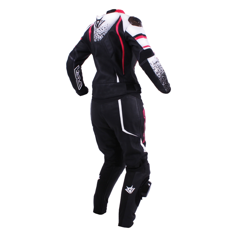 Salopete de motocicletă pentru femei RSA Pink Glass White-Negru-Rosat lichidare