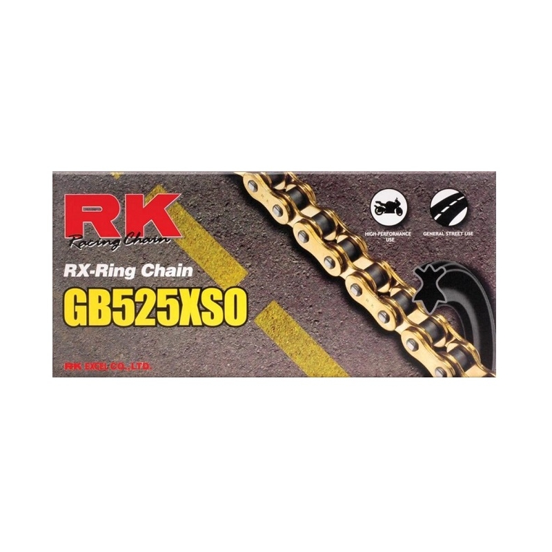 Řetěz RK 525 XSO 118 článků X-kroužky zlatý