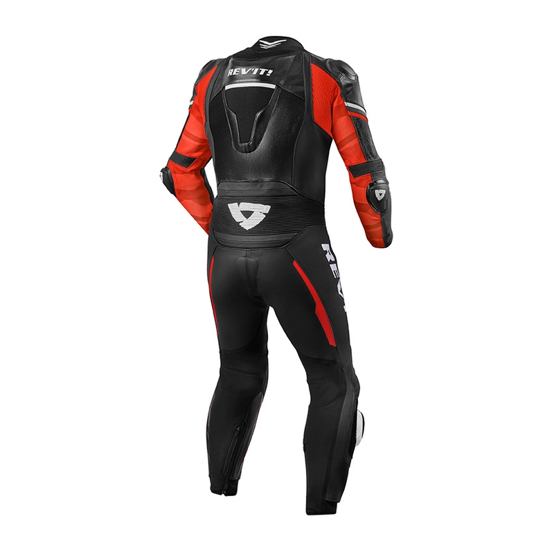 Revit Hyperspeed costum de motociclist dintr-o singură bucată negru-roșu neon lichidare