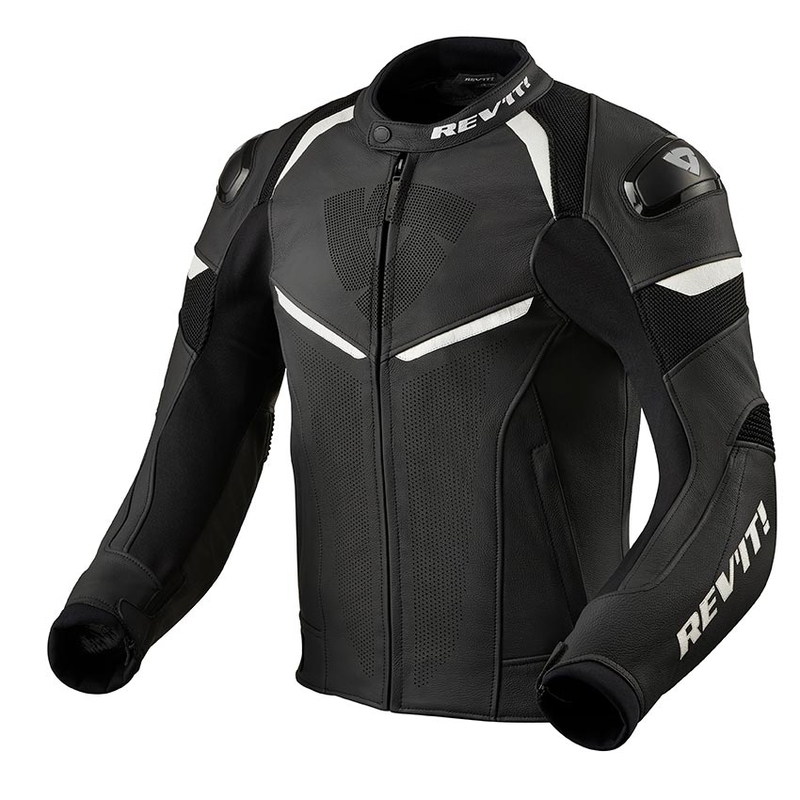 Revit Convex negru și alb jachetă de motociclete výprodej lichidare