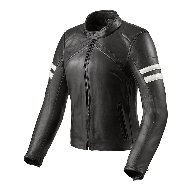 Jacheta de motociclete Revit Meridian Black and White pentru femei lichidare