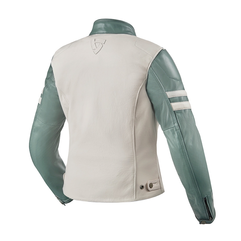 Jacheta de motociclete Revit Meridian pentru femei Meridian Alb și verde Vânzare lichidare