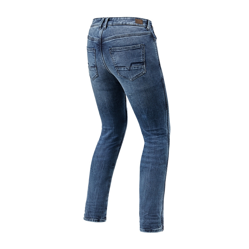 Blugi Revit Victoria Blue Cropped Motorcycle pentru femei lichidare