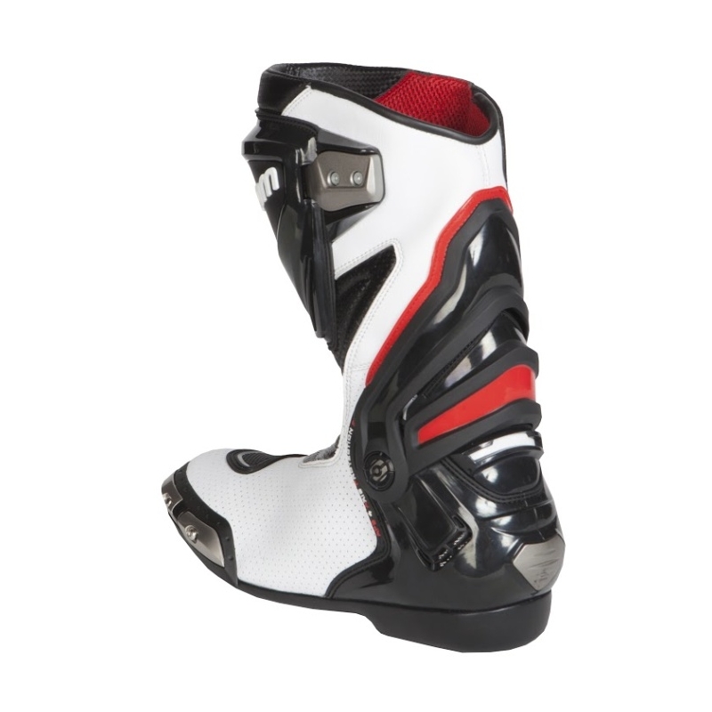 Rebelhorn Rival alb și negru Perforated Motocicleta Boots lichidare