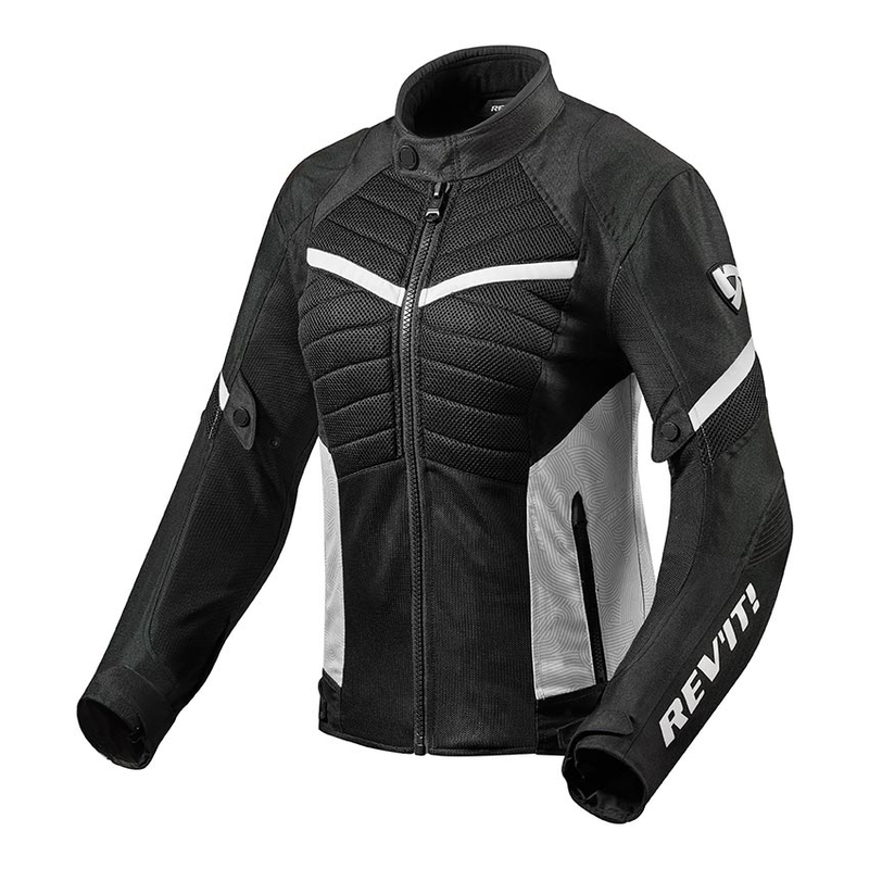 Jacheta de motocicletă Revit Arc Air negru și alb pentru femei Revit Arc Air negru și alb lichidare