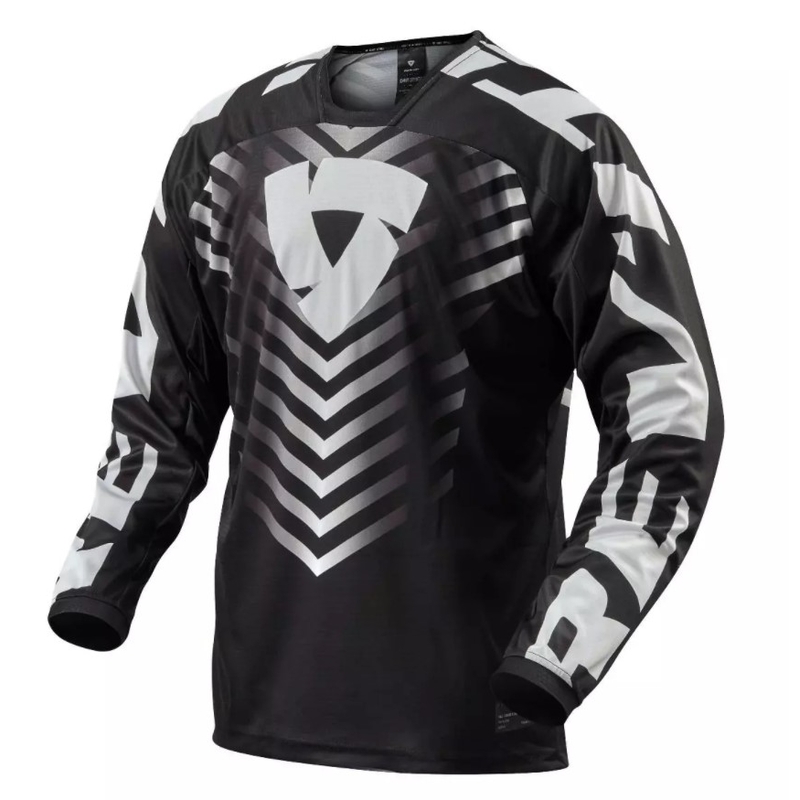 Tricou motocross Revit Rough negru și alb
