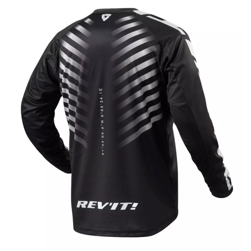 Tricou motocross Revit Rough negru și alb