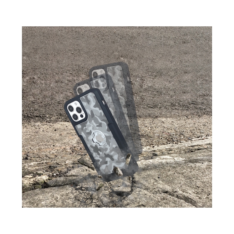 Capac de telefon cu suport CUBE X-Guard pentru Apple iPhone 12/12 Pro Max camuflaj lichidare