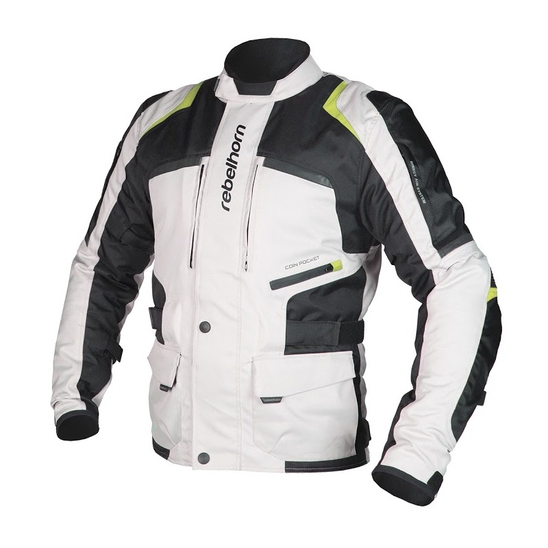 Jachetă moto Rebelhorn Hiker gri-negru-galben-fluo lichidare