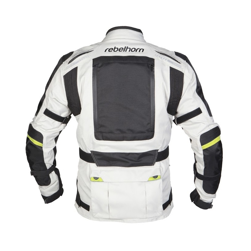 Jachetă moto Rebelhorn Hiker gri-negru-galben-fluo lichidare