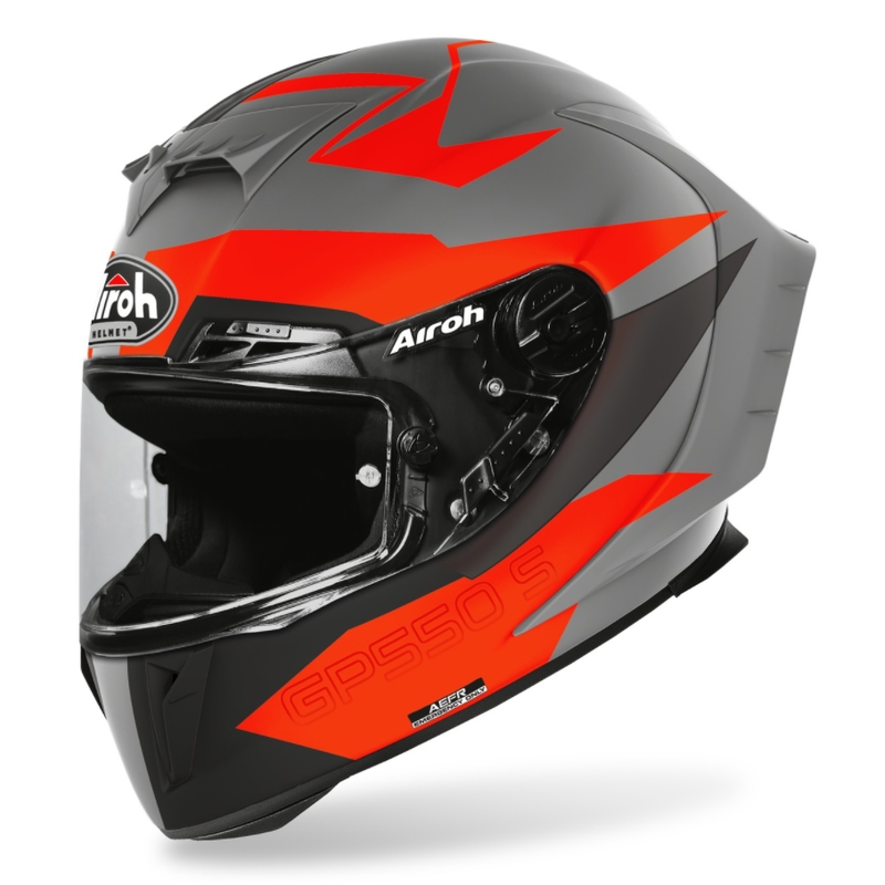 Cască integrală Airoh GP 550S Vector 2021 negru-gri-portocaliu