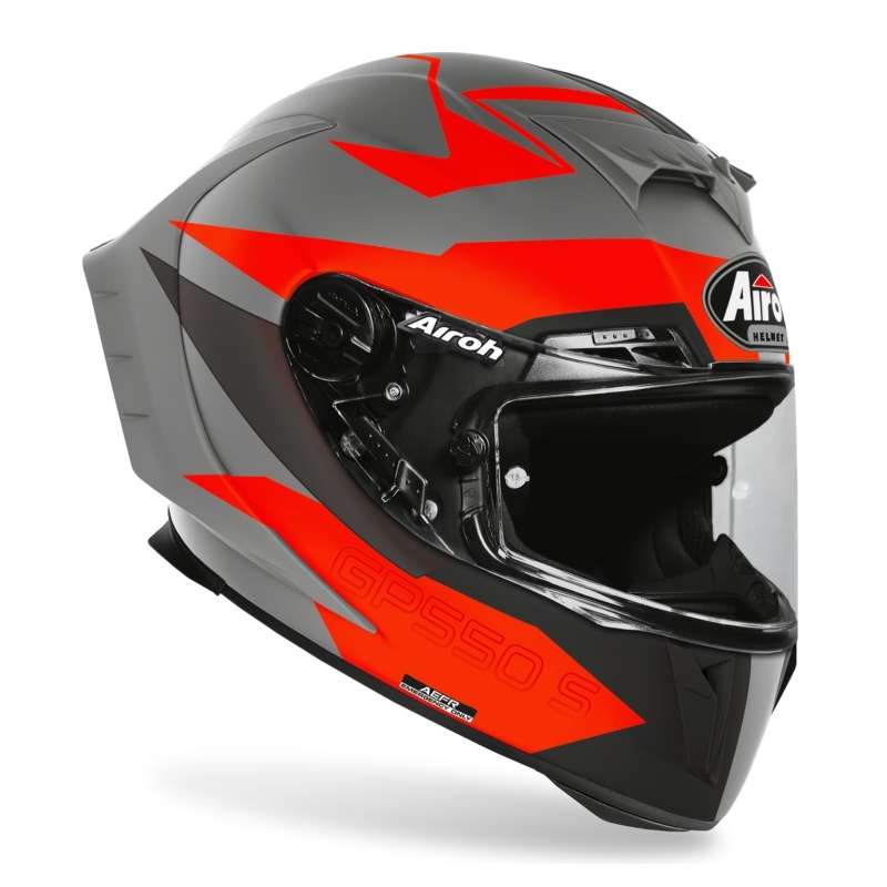 Cască integrală Airoh GP 550S Vector 2021 negru-gri-portocaliu