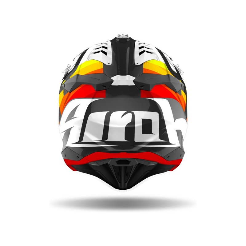 Cască de motocros Airoh Aviator 3.0 Rainbow 2021 alb-galben-portocaliu-roșu lichidare