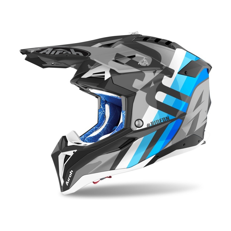 Cască de motocros Airoh Aviator 3.0 Rainbow 2021 gri-albastru-albastru-albastru