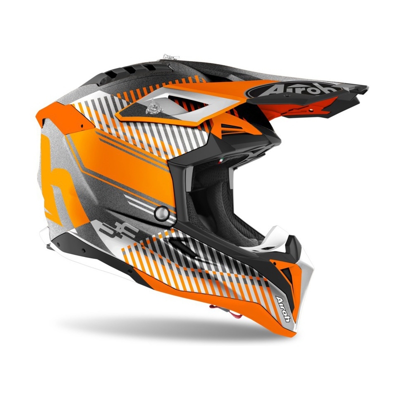 Cască de motocros Airoh Aviator 3.0 Wave 2022 portocaliu-gri-alb lichidare