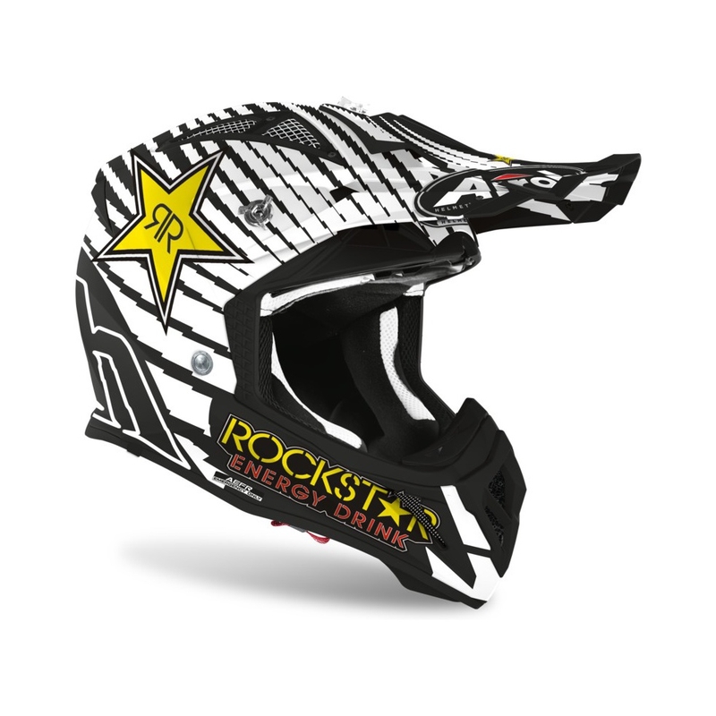 Cască de motocros Airoh Aviator ACE Rockstar 2021 gri-negru