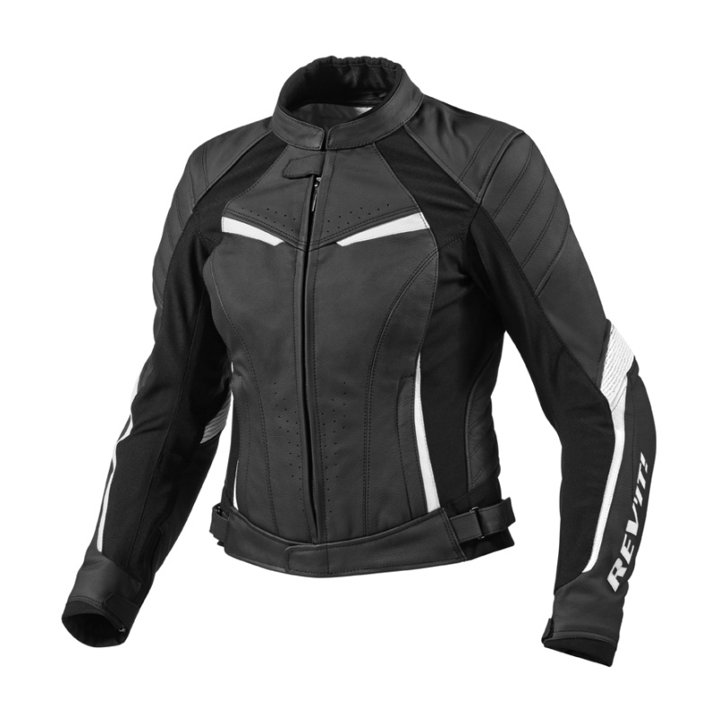 Jacheta Moto Revit Xena Black and White pentru femei Revit Xena Black and White lichidare