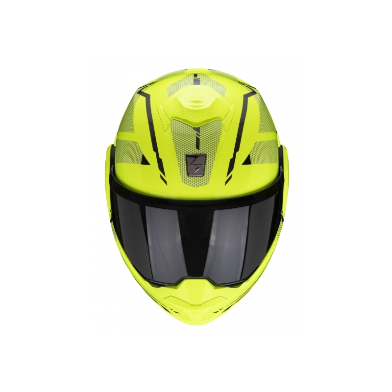Cască de protecție Scorpion EXO-TECH Square galben fluo cu vârful galben fluo
