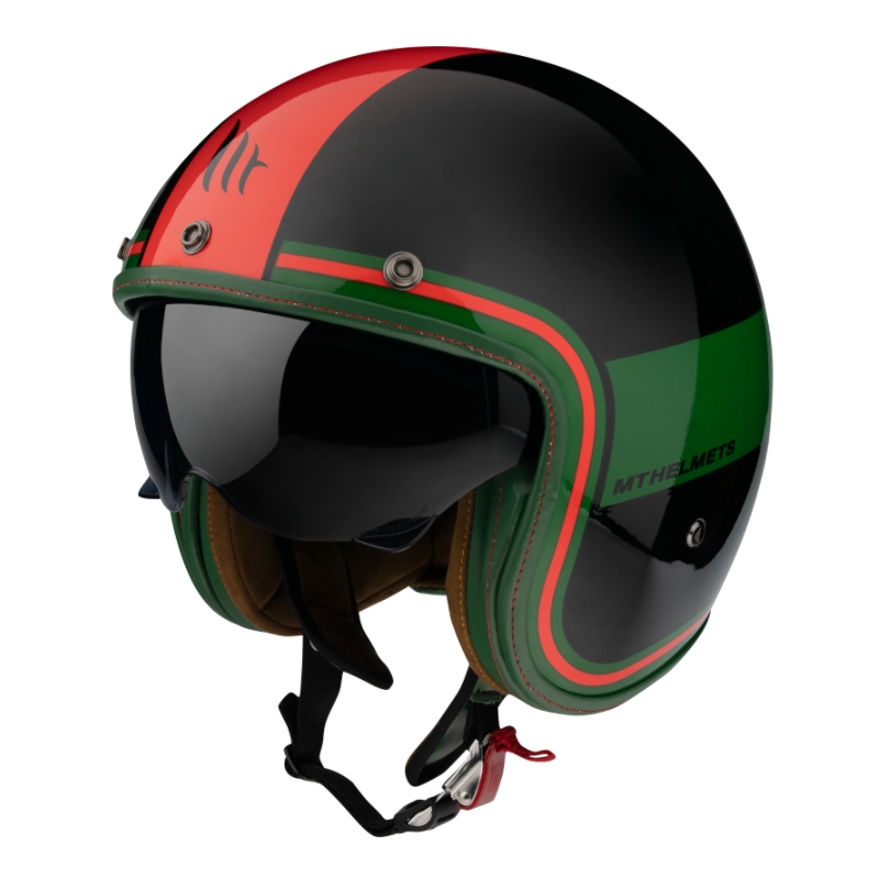 Cască de protecție deschisă MT LeMans 2 SV Tant negru-roșu-verde