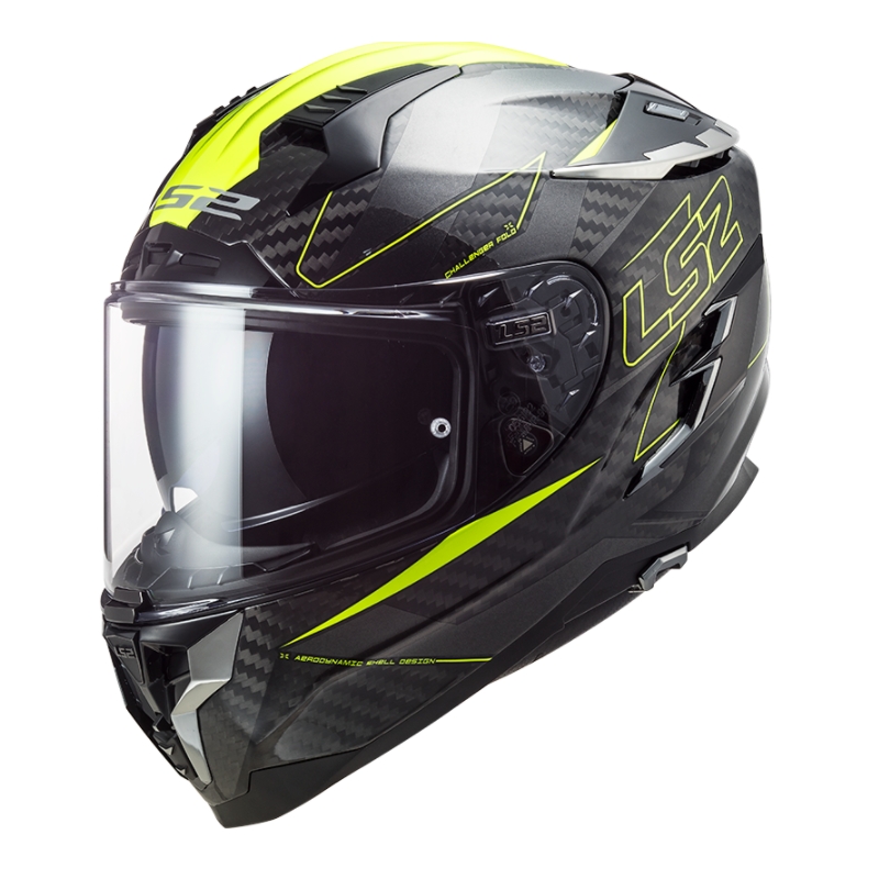 Cască integrală pentru motociclete LS2 FF327 Challenger CT2 Fold negru-galben-fluo