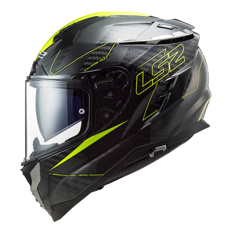 Cască integrală pentru motociclete LS2 FF327 Challenger CT2 Fold negru-galben-fluo