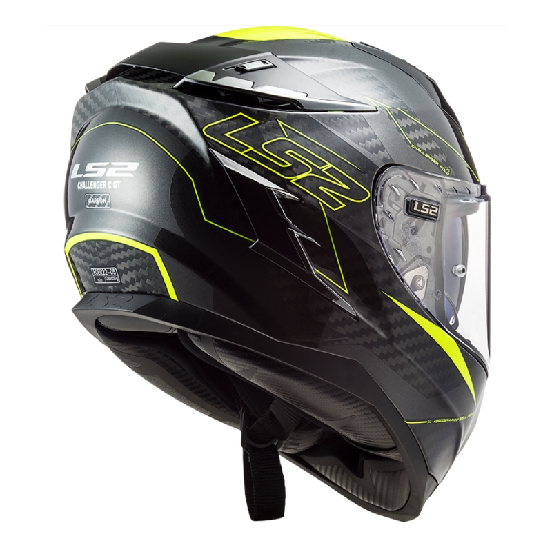 Cască integrală pentru motociclete LS2 FF327 Challenger CT2 Fold negru-galben-fluo