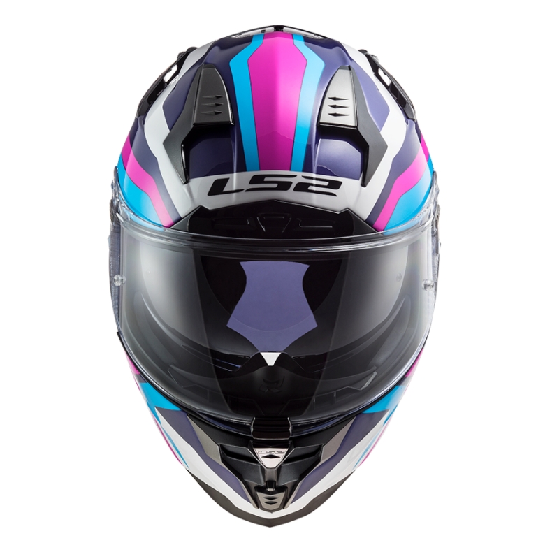 Cască de motocicletă integrală LS2 FF327 Challenger Galactic alb-albastru-roz lichidare