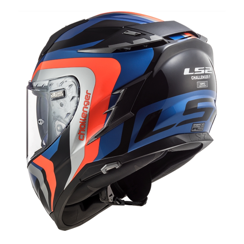 Cască de motocicletă integrală LS2 FF327 Challenger Galactic albastru-portocaliu-gri lichidare