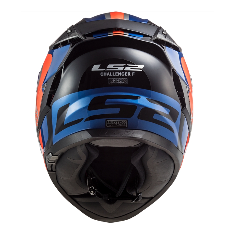 Cască de motocicletă integrală LS2 FF327 Challenger Galactic albastru-portocaliu-gri lichidare