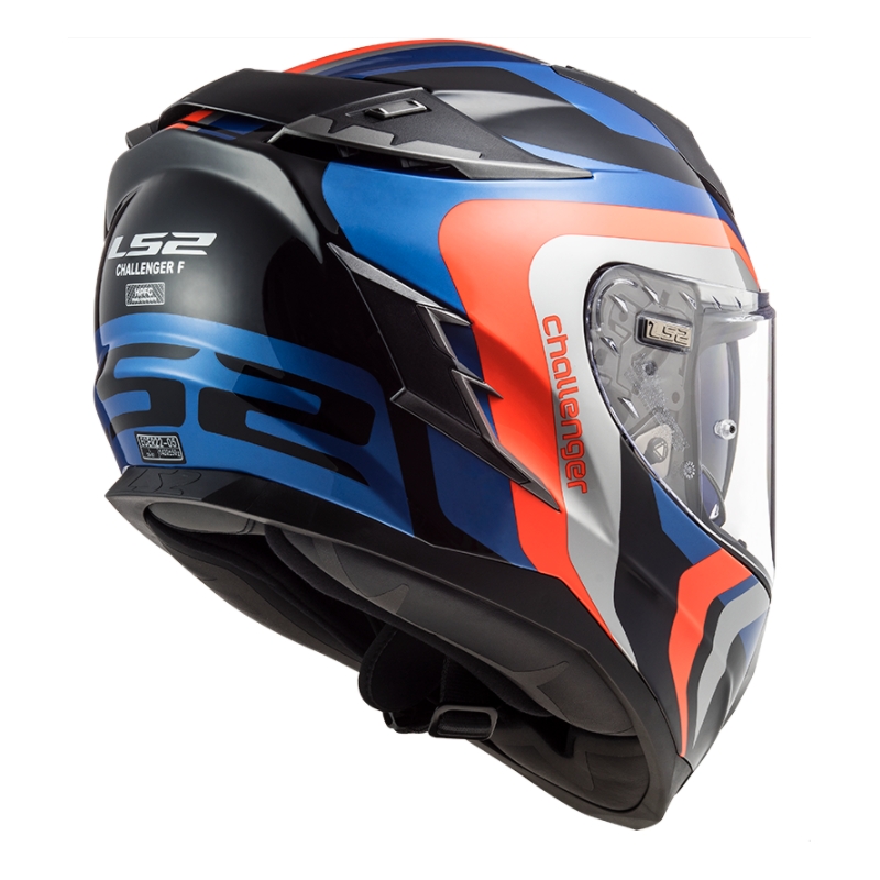 Cască de motocicletă integrală LS2 FF327 Challenger Galactic albastru-portocaliu-gri lichidare