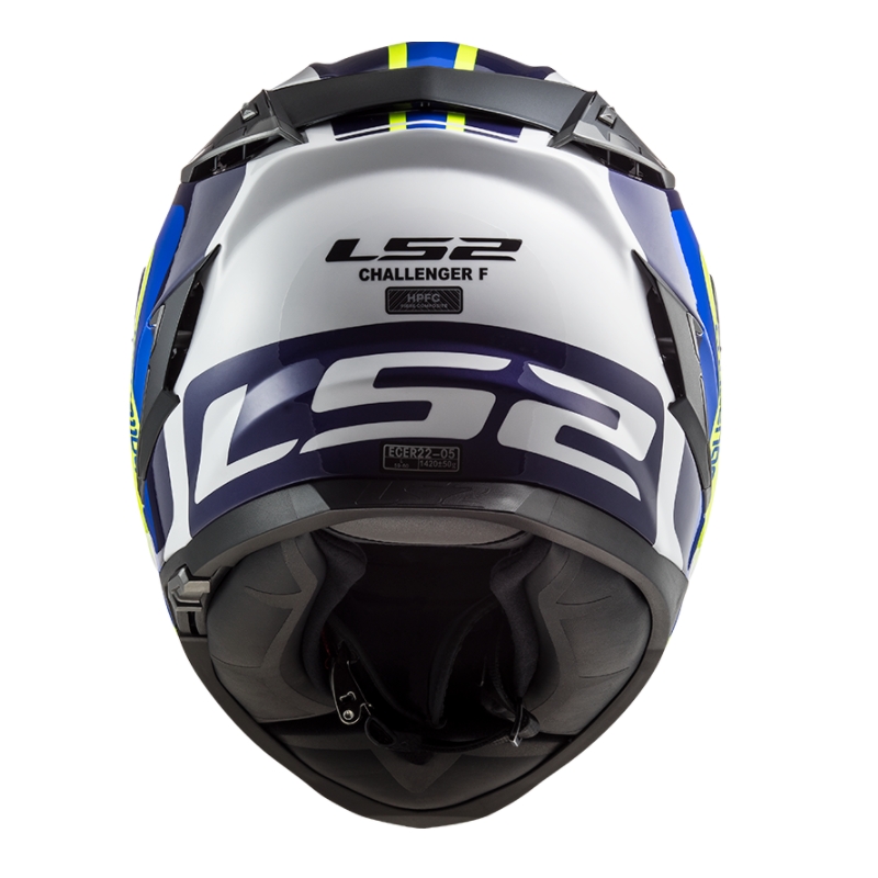 Cască de motocicletă integrală LS2 FF327 Challenger Galactic albastru-alb-alb-fluo galben lichidare