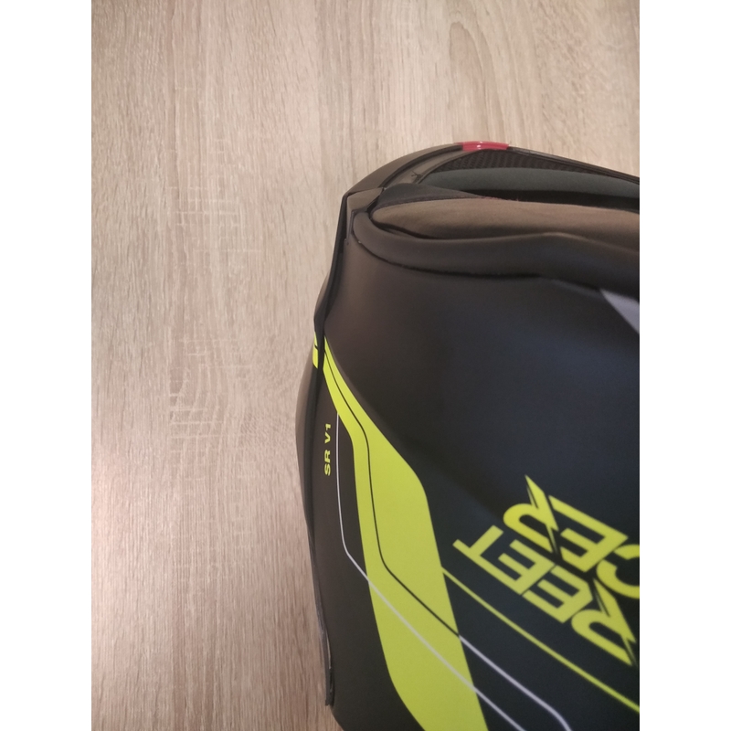 Cască moto modulabilă Street Racer SR V1 negru-galben fluorescent - calitate II