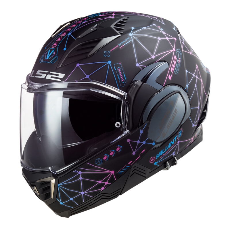 Cască de motociclist LS2 FF900 Valiant II Stellar negru-albastru-roz