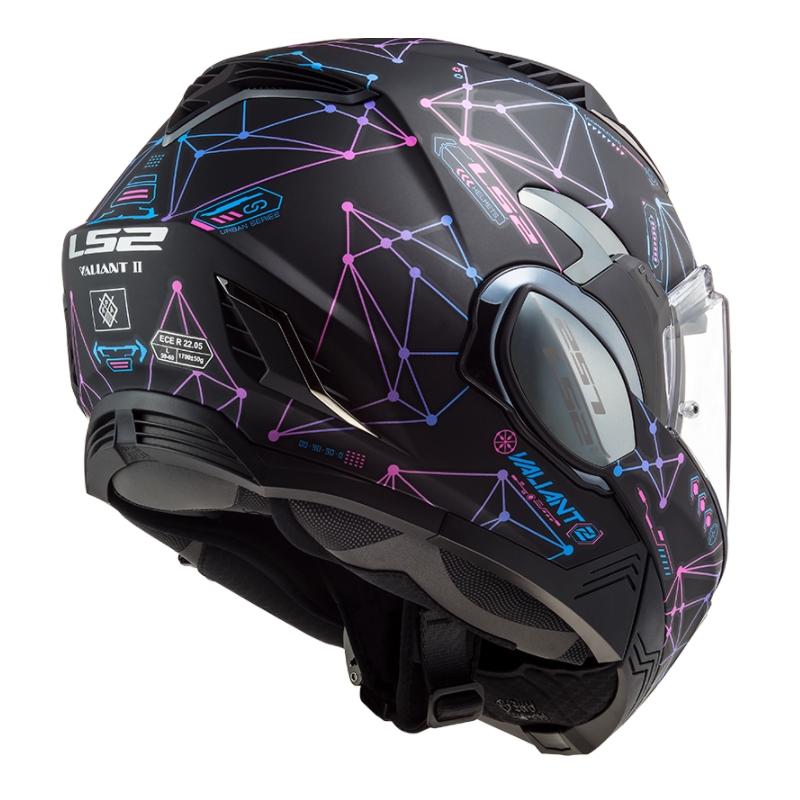 Cască de motociclist LS2 FF900 Valiant II Stellar negru-albastru-roz