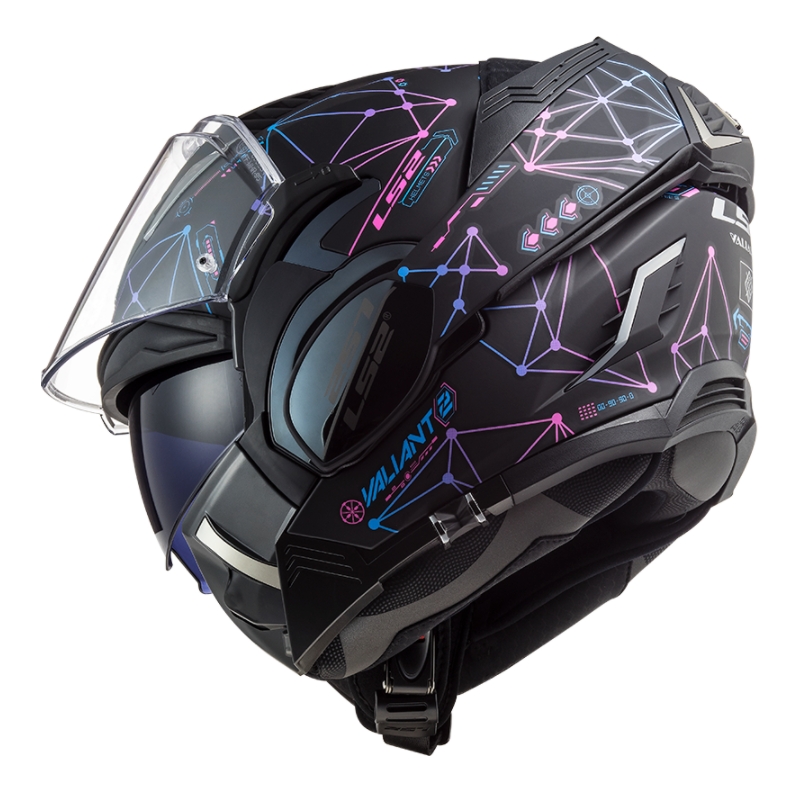 Cască de motociclist LS2 FF900 Valiant II Stellar negru-albastru-roz