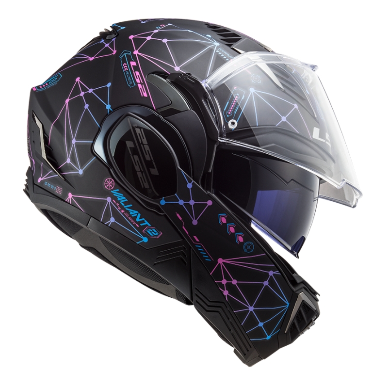 Cască de motociclist LS2 FF900 Valiant II Stellar negru-albastru-roz