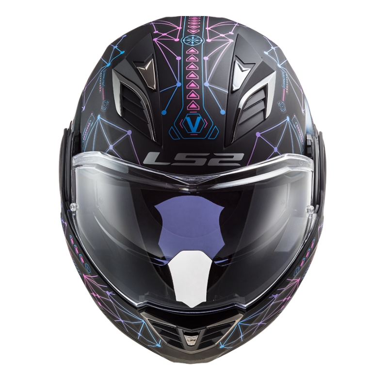 Cască de motociclist LS2 FF900 Valiant II Stellar negru-albastru-roz