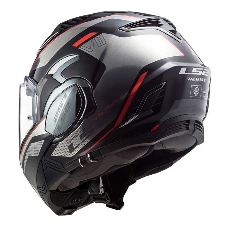 Cască de motociclist LS2 FF900 Valiant II Hub negru-gri-roșu
