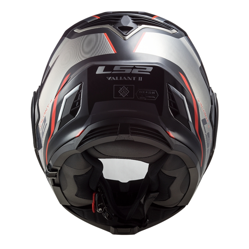 Cască de motociclist LS2 FF900 Valiant II Hub negru-gri-roșu