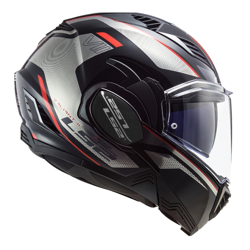 Cască de motociclist LS2 FF900 Valiant II Hub negru-gri-roșu