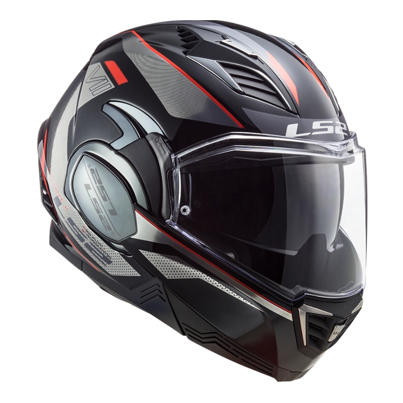 Cască de motociclist LS2 FF900 Valiant II Hub negru-gri-roșu